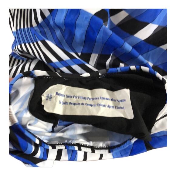 NWT Longitude Woman Halterneck swimsuit ib blue & white size 20 W - Picture 6 of 11